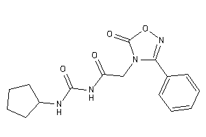 Image of N-(cyclopentylcarbamoyl)-2-(5-keto-3-phenyl-1,2,4-oxadiazol-4-yl)acetamide