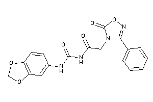 Image of N-(1,3-benzodioxol-5-ylcarbamoyl)-2-(5-keto-3-phenyl-1,2,4-oxadiazol-4-yl)acetamide