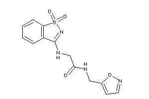 Image of 2-[(1,1-diketo-1,2-benzothiazol-3-yl)amino]-N-(isoxazol-5-ylmethyl)acetamide
