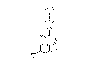 Image of 6-cyclopropyl-N-(4-imidazol-1-ylphenyl)-3-keto-1,2-dihydropyrazolo[3,4-b]pyridine-4-carboxamide