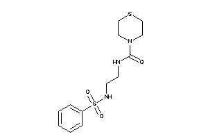 N-[2-(benzenesulfonamido)ethyl]thiomorpholine-4-carboxamide