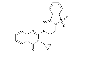 Image of 2-[2-[(3-cyclopropyl-4-keto-quinazolin-2-yl)thio]ethyl]-1,1-diketo-1,2-benzothiazol-3-one