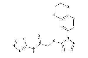 2-[[1-(2,3-dihydro-1,4-benzodioxin-6-yl)tetrazol-5-yl]thio]-N-(1,3,4-thiadiazol-2-yl)acetamide