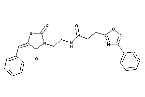 Image of N-[2-(5-benzal-2,4-diketo-thiazolidin-3-yl)ethyl]-3-(3-phenyl-1,2,4-oxadiazol-5-yl)propionamide