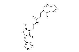 N-[2-(5-benzal-2,4-diketo-thiazolidin-3-yl)ethyl]-3-(4-ketothieno[2,3-d]pyrimidin-3-yl)propionamide