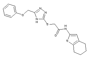 Image of 2-[[5-(phenoxymethyl)-4H-1,2,4-triazol-3-yl]thio]-N-(4,5,6,7-tetrahydrobenzothiophen-2-yl)acetamide