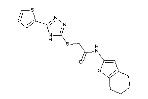 N-(4,5,6,7-tetrahydrobenzothiophen-2-yl)-2-[[5-(2-thienyl)-4H-1,2,4-triazol-3-yl]thio]acetamide