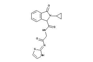 2-cyclopropyl-3-keto-N-[2-keto-2-(4-thiazolin-2-ylideneamino)ethyl]isoindoline-1-carboxamide