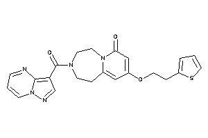 Image of 3-(pyrazolo[1,5-a]pyrimidine-3-carbonyl)-9-[2-(2-thienyl)ethoxy]-1,2,4,5-tetrahydropyrido[2,1-g][1,4]diazepin-7-one