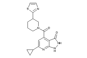 6-cyclopropyl-4-(3-thiazol-2-ylpiperidine-1-carbonyl)-1,2-dihydropyrazolo[3,4-b]pyridin-3-one