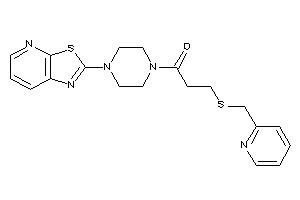 Image of 3-(2-pyridylmethylthio)-1-(4-thiazolo[5,4-b]pyridin-2-ylpiperazino)propan-1-one