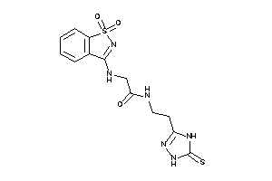 2-[(1,1-diketo-1,2-benzothiazol-3-yl)amino]-N-[2-(5-thioxo-1,4-dihydro-1,2,4-triazol-3-yl)ethyl]acetamide