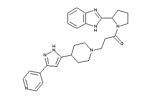 Image of 1-[2-(1H-benzimidazol-2-yl)pyrrolidino]-3-[4-[3-(4-pyridyl)-1H-pyrazol-5-yl]piperidino]propan-1-one