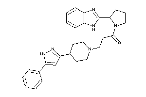 1-[2-(1H-benzimidazol-2-yl)pyrrolidino]-3-[4-[5-(4-pyridyl)-1H-pyrazol-3-yl]piperidino]propan-1-one