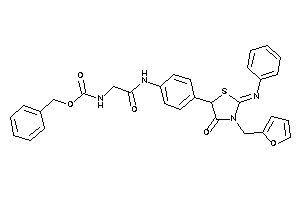 N-[2-[4-[3-(2-furfuryl)-4-keto-2-phenylimino-thiazolidin-5-yl]anilino]-2-keto-ethyl]carbamic Acid Benzyl Ester
