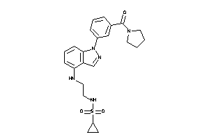 Image of N-[2-[[1-[3-(pyrrolidine-1-carbonyl)phenyl]indazol-4-yl]amino]ethyl]cyclopropanesulfonamide