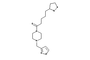 Image of 5-(dithiolan-3-yl)-1-[4-(isoxazol-3-ylmethyl)piperazino]pentan-1-one