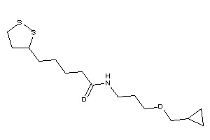 Image of N-[3-(cyclopropylmethoxy)propyl]-5-(dithiolan-3-yl)valeramide