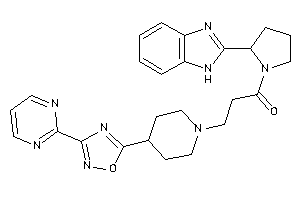 Image of 1-[2-(1H-benzimidazol-2-yl)pyrrolidino]-3-[4-[3-(2-pyrimidyl)-1,2,4-oxadiazol-5-yl]piperidino]propan-1-one
