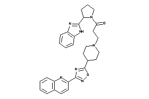 1-[2-(1H-benzimidazol-2-yl)pyrrolidino]-3-[4-[3-(2-quinolyl)-1,2,4-oxadiazol-5-yl]piperidino]propan-1-one