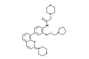Image of N-[4-(2-morpholin-4-ium-4-ylidenechromen-8-yl)-2-(2-pyrrolidinoethoxy)phenyl]-2-morpholino-acetamide