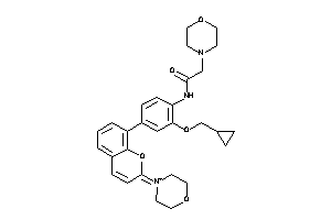 N-[2-(cyclopropylmethoxy)-4-(2-morpholin-4-ium-4-ylidenechromen-8-yl)phenyl]-2-morpholino-acetamide