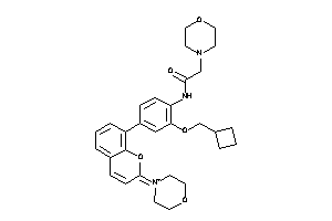 Image of N-[2-(cyclobutylmethoxy)-4-(2-morpholin-4-ium-4-ylidenechromen-8-yl)phenyl]-2-morpholino-acetamide