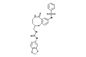 1-[[8-(benzenesulfonamido)-6-keto-2,3,4,5-tetrahydro-1,5-benzoxazocin-2-yl]methyl]-3-(1,3-benzodioxol-5-yl)urea