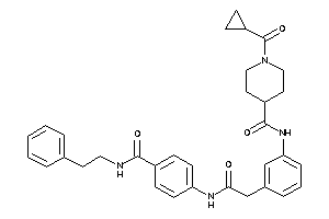 Image of 1-(cyclopropanecarbonyl)-N-[3-[2-keto-2-[4-(phenethylcarbamoyl)anilino]ethyl]phenyl]isonipecotamide
