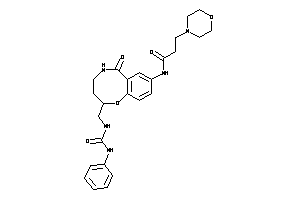 N-[6-keto-2-[(phenylcarbamoylamino)methyl]-2,3,4,5-tetrahydro-1,5-benzoxazocin-8-yl]-3-morpholino-propionamide