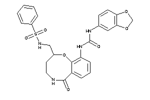 1-[2-(benzenesulfonamidomethyl)-6-keto-2,3,4,5-tetrahydro-1,5-benzoxazocin-10-yl]-3-(1,3-benzodioxol-5-yl)urea