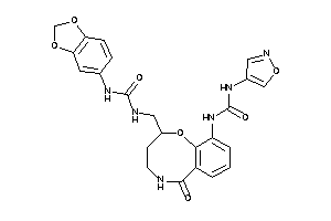 1-(1,3-benzodioxol-5-yl)-3-[[10-(isoxazol-4-ylcarbamoylamino)-6-keto-2,3,4,5-tetrahydro-1,5-benzoxazocin-2-yl]methyl]urea