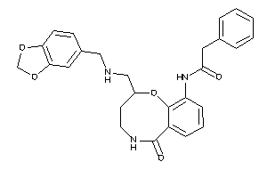 N-[6-keto-2-[(piperonylamino)methyl]-2,3,4,5-tetrahydro-1,5-benzoxazocin-10-yl]-2-phenyl-acetamide