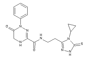 Image of N-[2-(4-cyclopropyl-5-thioxo-1H-1,2,4-triazol-3-yl)ethyl]-6-keto-1-phenyl-4,5-dihydro-1,2,4-triazine-3-carboxamide