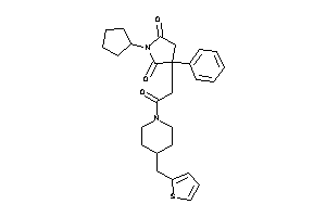 Image of 1-cyclopentyl-3-[2-keto-2-[4-(2-thenyl)piperidino]ethyl]-3-phenyl-pyrrolidine-2,5-quinone