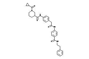 1-(cyclopropanecarbonyl)-N-[4-[2-keto-2-[4-(phenethylcarbamoyl)anilino]ethyl]phenyl]nipecotamide