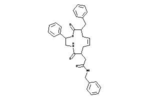 N-benzyl-2-(6-benzyl-7,12-diketo-9-phenyl-8-oxa-11-azacyclododec-3-en-1-yl)acetamide
