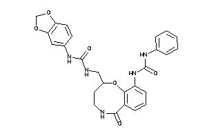 1-(1,3-benzodioxol-5-yl)-3-[[6-keto-10-(phenylcarbamoylamino)-2,3,4,5-tetrahydro-1,5-benzoxazocin-2-yl]methyl]urea