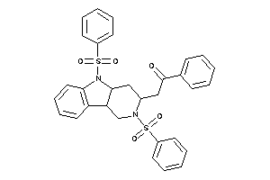 Image of 2-(2,5-dibesyl-3,4,4a,9b-tetrahydro-1H-pyrido[4,3-b]indol-3-yl)-1-phenyl-ethanone