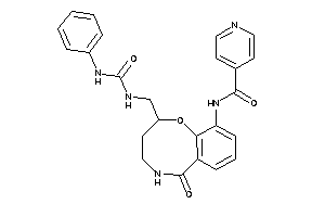 Image of N-[6-keto-2-[(phenylcarbamoylamino)methyl]-2,3,4,5-tetrahydro-1,5-benzoxazocin-10-yl]isonicotinamide