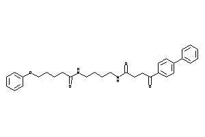 Image of N-[4-[[4-keto-4-(4-phenylphenyl)butanoyl]amino]butyl]-5-phenoxy-valeramide