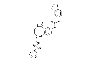 1-[2-(benzenesulfonamidomethyl)-6-keto-2,3,4,5-tetrahydro-1,5-benzoxazocin-8-yl]-3-(1,3-benzodioxol-5-yl)urea