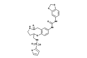 Image of 1-(1,3-benzodioxol-5-yl)-3-[6-keto-2-[(2-thienylsulfonylamino)methyl]-3,4,5,7-tetrahydro-2H-1,5-benzoxazonin-9-yl]urea