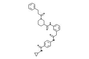 N-[3-[2-[4-(cyclopropylcarbamoyl)anilino]-2-keto-ethyl]phenyl]-1-hydrocinnamoyl-nipecotamide