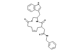 Image of N-benzyl-2-[10-(1H-indol-3-ylmethyl)-7,12-diketo-8-oxa-11-azacyclododec-3-en-1-yl]acetamide