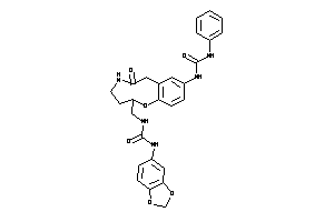 Image of 1-(1,3-benzodioxol-5-yl)-3-[[6-keto-9-(phenylcarbamoylamino)-3,4,5,7-tetrahydro-2H-1,5-benzoxazonin-2-yl]methyl]urea