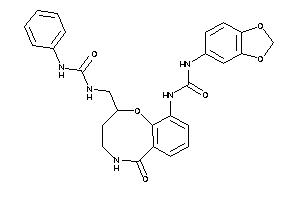 1-(1,3-benzodioxol-5-yl)-3-[6-keto-2-[(phenylcarbamoylamino)methyl]-2,3,4,5-tetrahydro-1,5-benzoxazocin-10-yl]urea