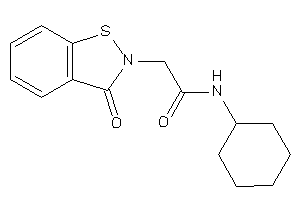 Image of N-cyclohexyl-2-(3-keto-1,2-benzothiazol-2-yl)acetamide