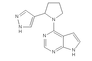 Image of 4-[2-(1H-pyrazol-4-yl)pyrrolidino]-7H-pyrrolo[2,3-d]pyrimidine