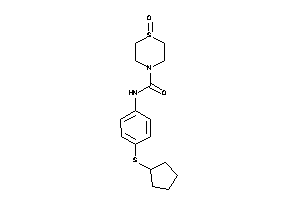 Image of N-[4-(cyclopentylthio)phenyl]-1-keto-1,4-thiazinane-4-carboxamide